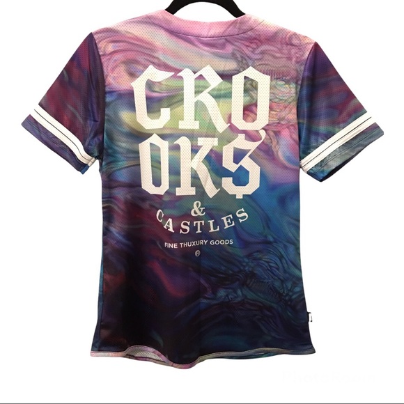 Crooks & Castles Euphoria Mesh Baseball Jersey Small - Picture 2 of 11